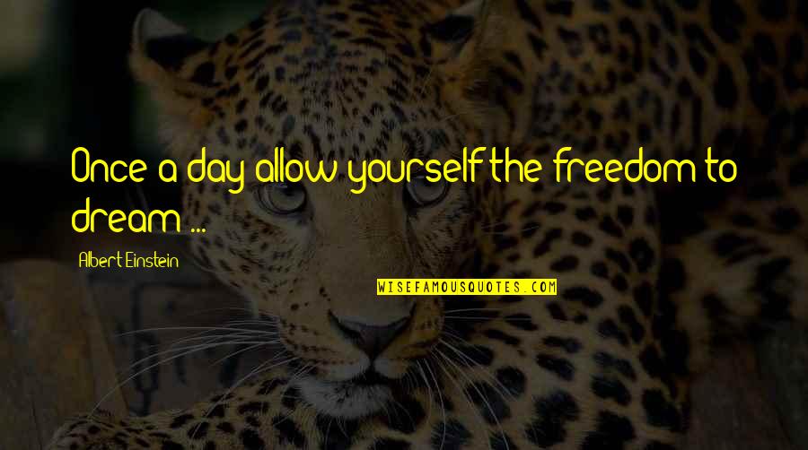 Freedom Day Quotes By Albert Einstein: Once a day allow yourself the freedom to