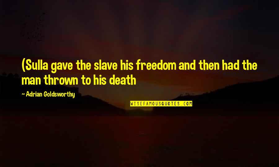 Freedom Death Quotes By Adrian Goldsworthy: (Sulla gave the slave his freedom and then Freedom Death Quotes By Adrian Goldsworthy: (Sulla gave the slave his freedom and then