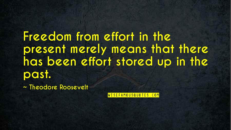 Freedom From The Past Quotes By Theodore Roosevelt: Freedom from effort in the present merely means
