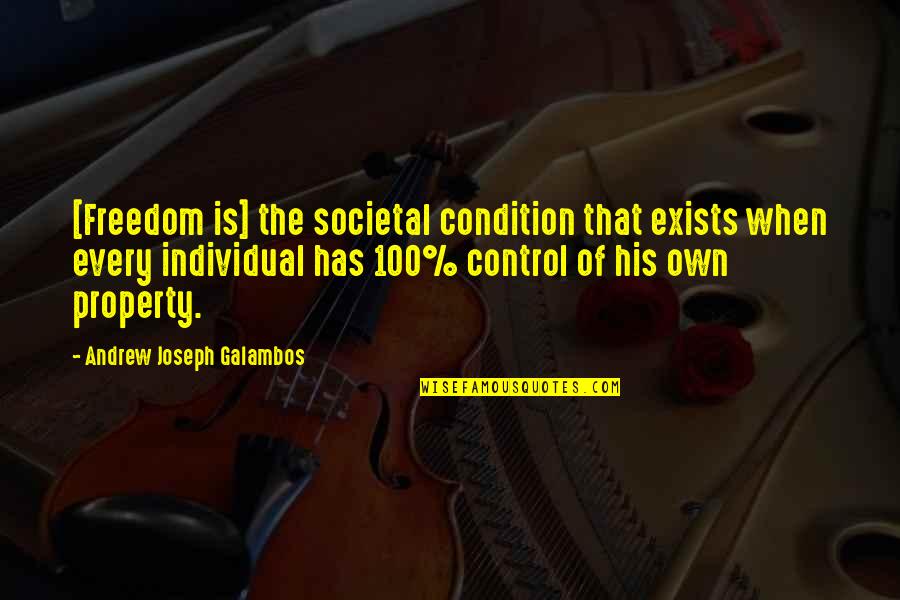 Freedom Individual Quotes By Andrew Joseph Galambos: [Freedom is] the societal condition that exists when