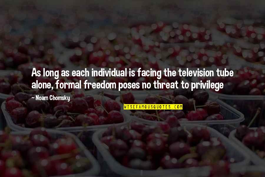 Freedom Is A Privilege Quotes By Noam Chomsky: As long as each individual is facing the
