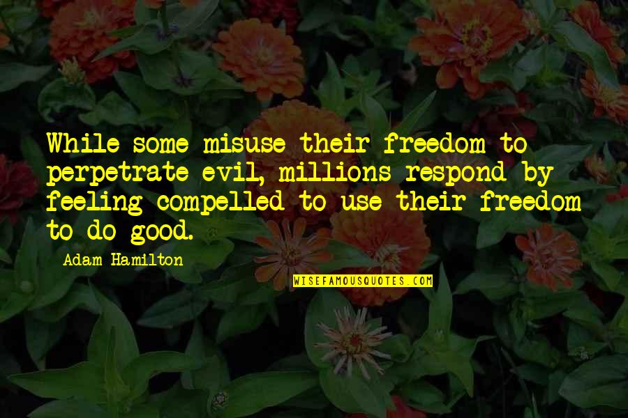 Freedom Misuse Quotes By Adam Hamilton: While some misuse their freedom to perpetrate evil, Freedom Misuse Quotes By Adam Hamilton: While some misuse their freedom to perpetrate evil,
