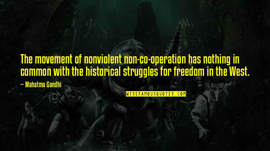 Freedom Of Movement Quotes By Mahatma Gandhi: The movement of nonviolent non-co-operation has nothing in