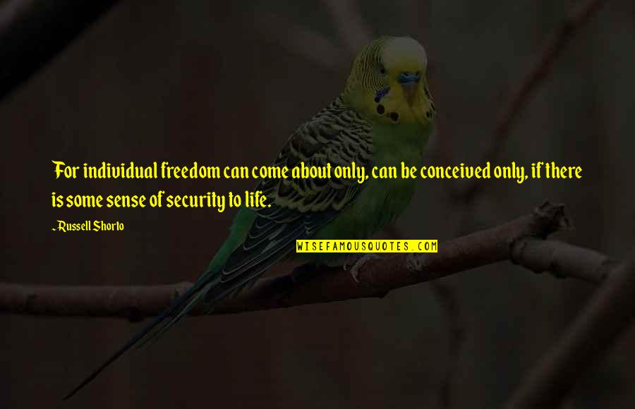 Freedom Over Security Quotes By Russell Shorto: For individual freedom can come about only, can