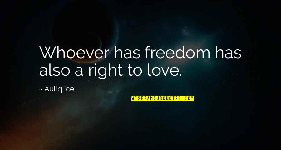 Freedom To Expression Quotes By Auliq Ice: Whoever has freedom has also a right to