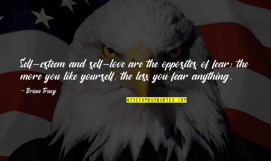 Freeh Quotes By Brian Tracy: Self-esteem and self-love are the opposites of fear;