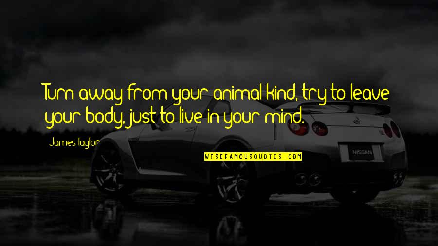 Freehold Quotes By James Taylor: Turn away from your animal kind, try to