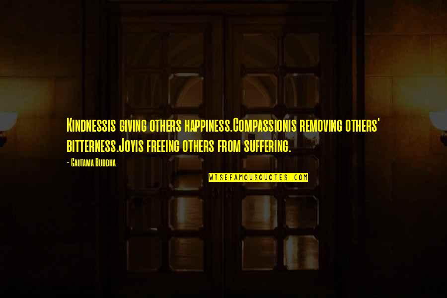 Freeing Quotes By Gautama Buddha: Kindnessis giving others happiness.Compassionis removing others' bitterness.Joyis freeing Freeing Quotes By Gautama Buddha: Kindnessis giving others happiness.Compassionis removing others' bitterness.Joyis freeing