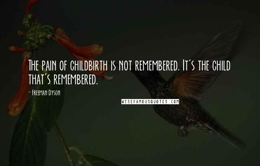 Freeman Dyson quotes: The pain of childbirth is not remembered. It's the child that's remembered.