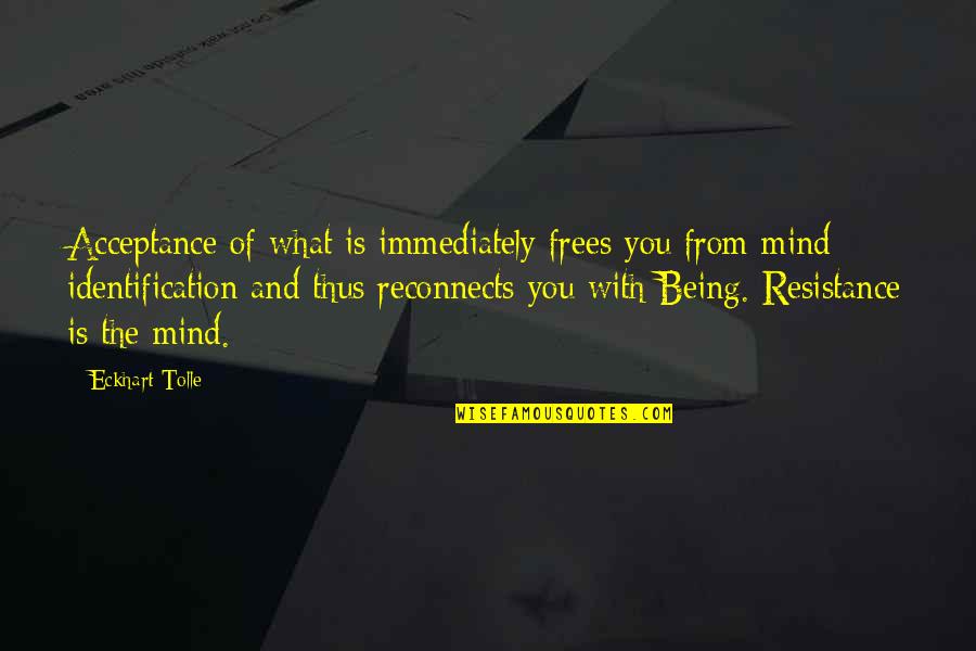 Frees Quotes By Eckhart Tolle: Acceptance of what is immediately frees you from