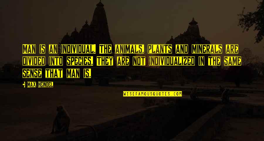 Freewheelin Bikes Quotes By Max Heindel: Man is an individual. The animals, plants and