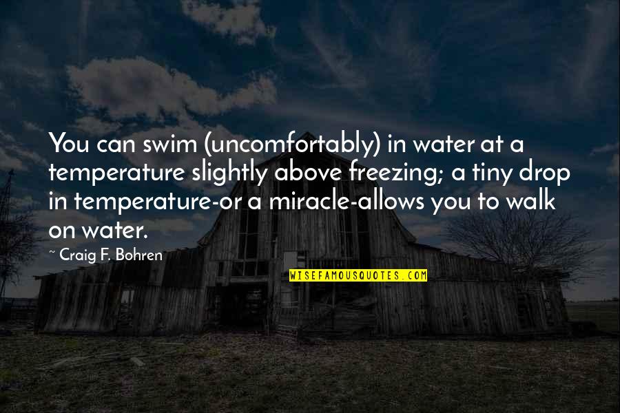 Freezing Temperature Quotes By Craig F. Bohren: You can swim (uncomfortably) in water at a