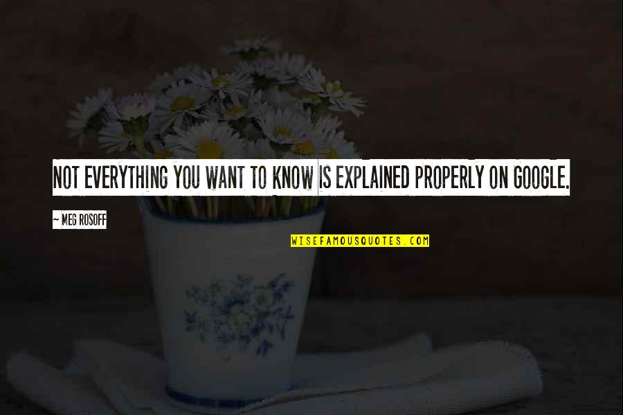 Fregado Sinonimo Quotes By Meg Rosoff: Not everything you want to know is explained