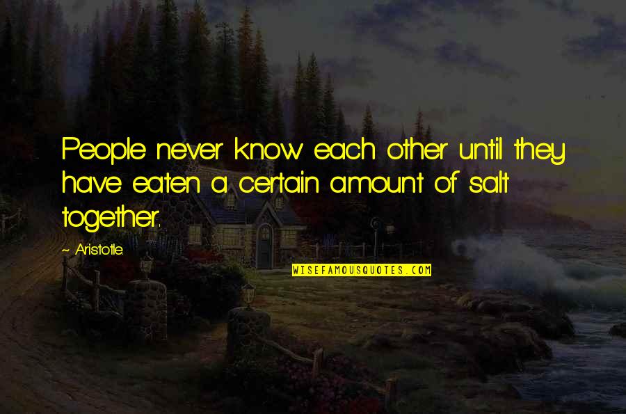 Fregadon Quotes By Aristotle.: People never know each other until they have