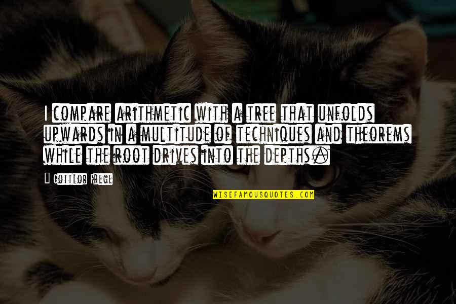 Frege Quotes By Gottlob Frege: I compare arithmetic with a tree that unfolds Frege Quotes By Gottlob Frege: I compare arithmetic with a tree that unfolds