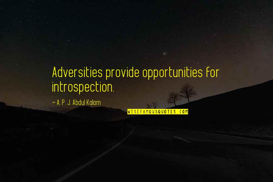 Freier Fall Quotes By A. P. J. Abdul Kalam: Adversities provide opportunities for introspection.