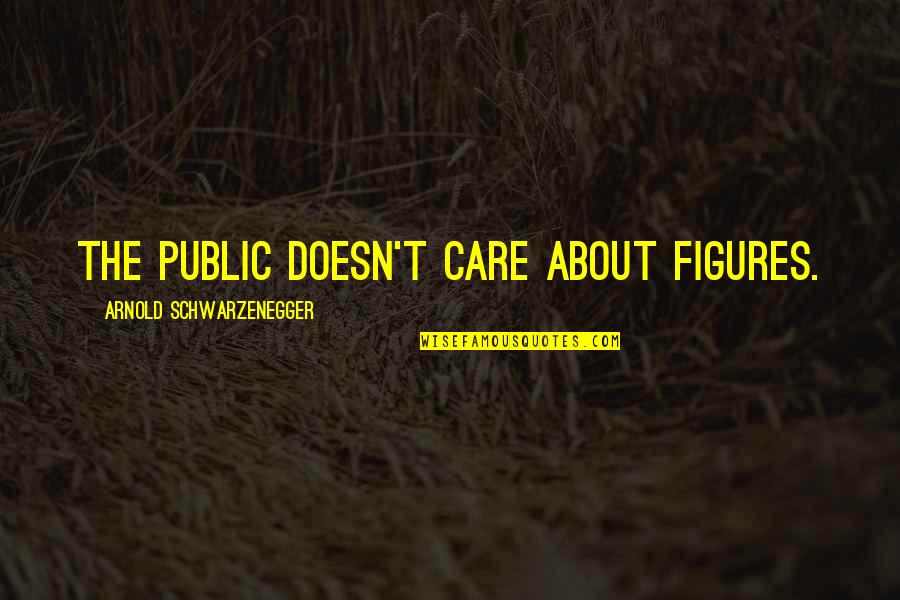 Freiwald Grimmius Quotes By Arnold Schwarzenegger: The public doesn't care about figures. Freiwald Grimmius Quotes By Arnold Schwarzenegger: The public doesn't care about figures.