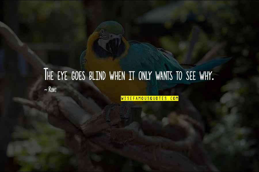Freixo Espada Quotes By Rumi: The eye goes blind when it only wants