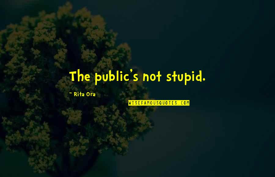 Freja Riemann Quotes By Rita Ora: The public's not stupid. Freja Riemann Quotes By Rita Ora: The public's not stupid.
