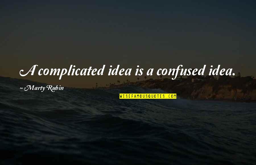 Fremden Zimmer Quotes By Marty Rubin: A complicated idea is a confused idea. Fremden Zimmer Quotes By Marty Rubin: A complicated idea is a confused idea.