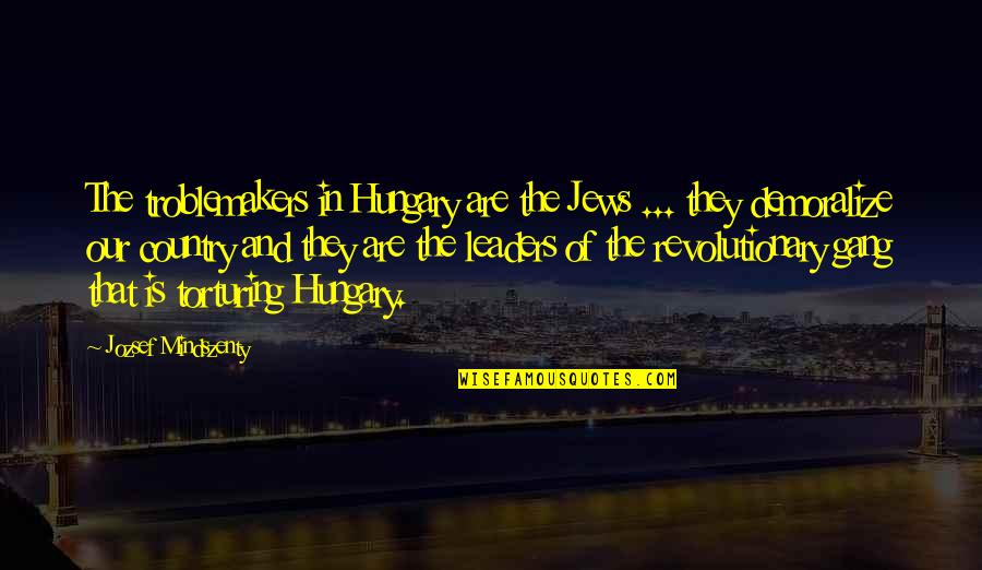 French Countryside Quotes By Jozsef Mindszenty: The troblemakers in Hungary are the Jews ...
