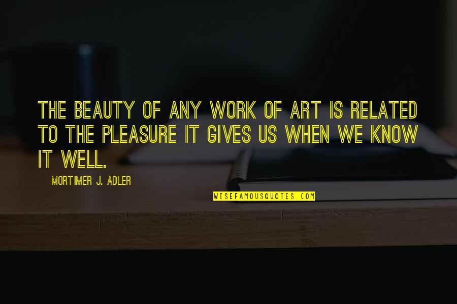 French Dessert Quotes By Mortimer J. Adler: The beauty of any work of art is