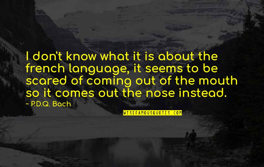 French Humor Quotes By P.D.Q. Bach: I don't know what it is about the