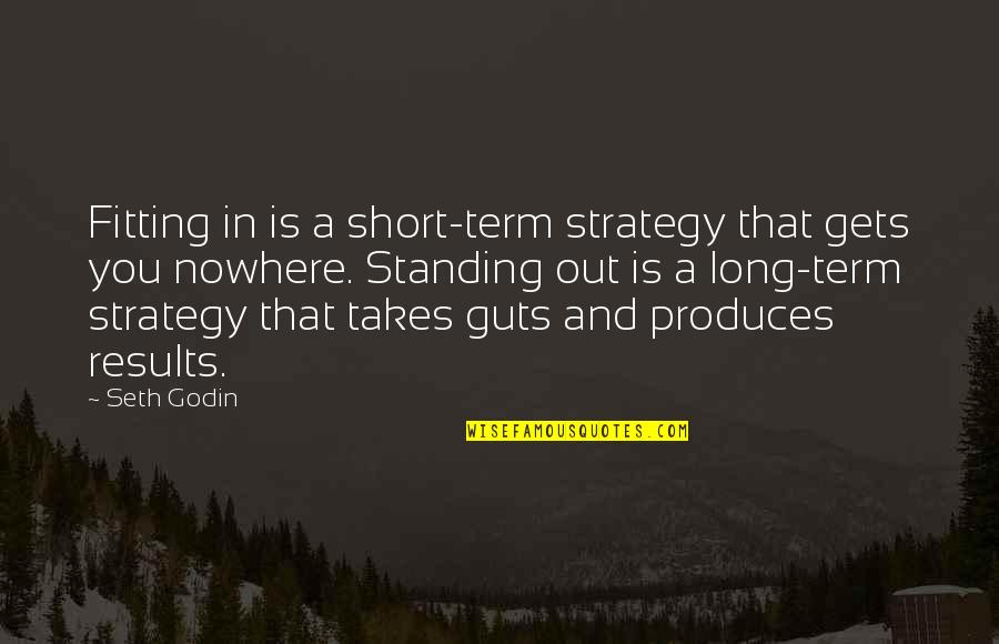 French Keyboard Quotes By Seth Godin: Fitting in is a short-term strategy that gets