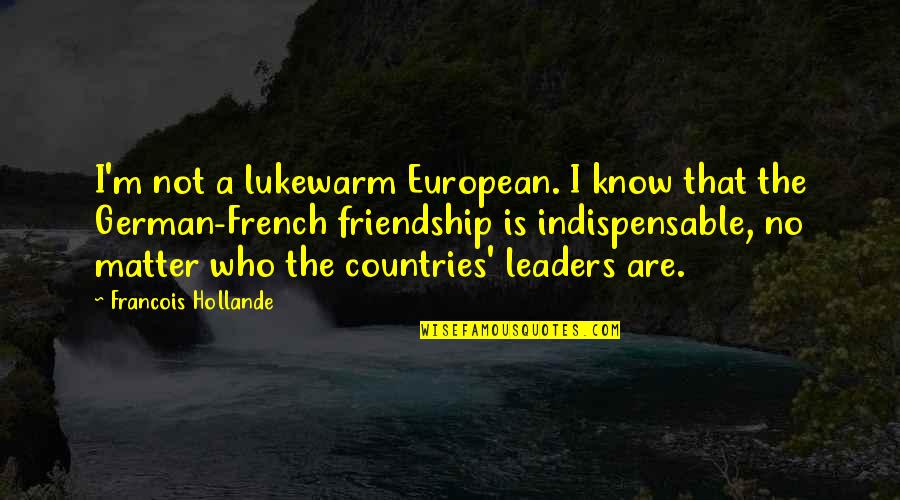 French Know Quotes By Francois Hollande: I'm not a lukewarm European. I know that