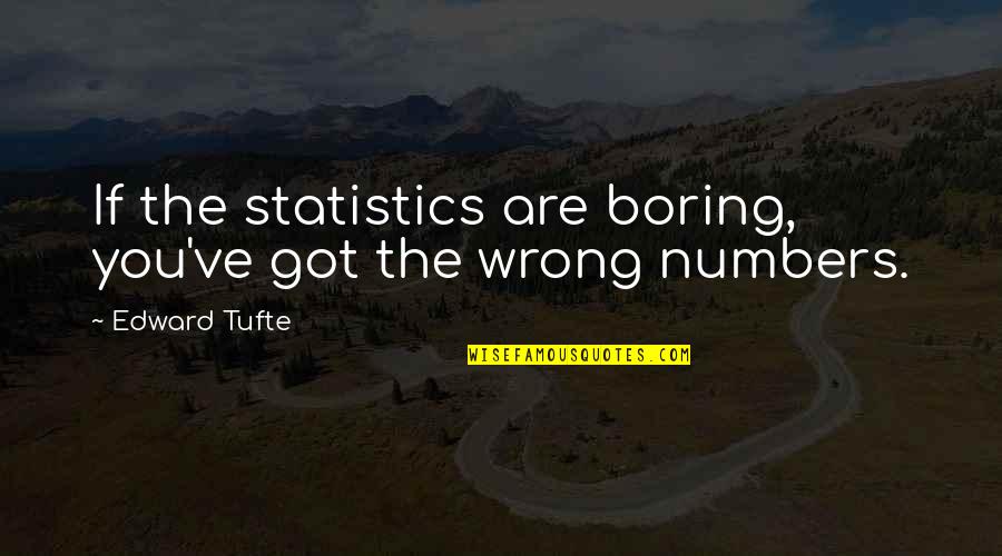 Frenchy Tinder Quotes By Edward Tufte: If the statistics are boring, you've got the