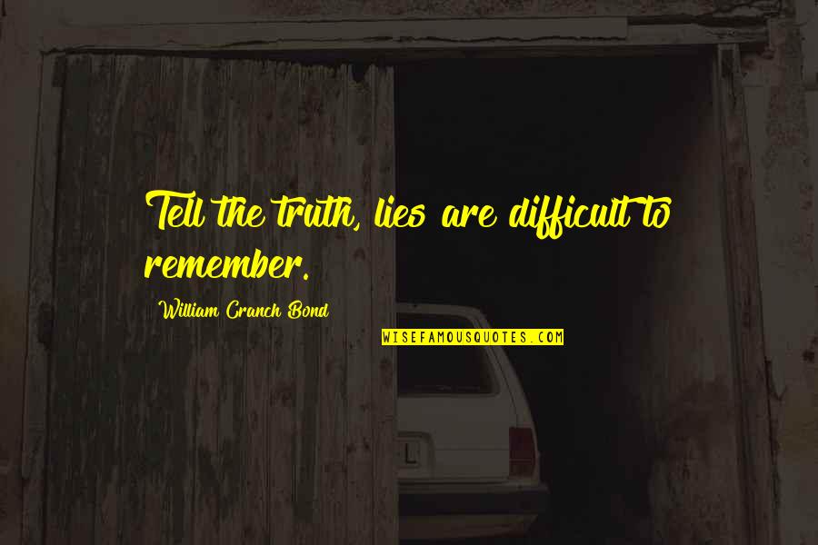 Frenos Mecanicos Quotes By William Cranch Bond: Tell the truth, lies are difficult to remember. Frenos Mecanicos Quotes By William Cranch Bond: Tell the truth, lies are difficult to remember.