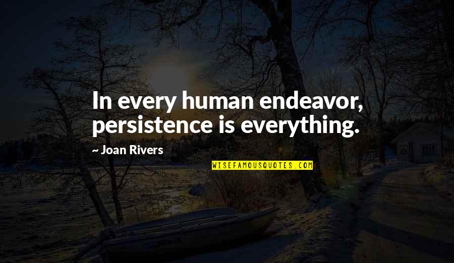 Frenziedly Quotes By Joan Rivers: In every human endeavor, persistence is everything.