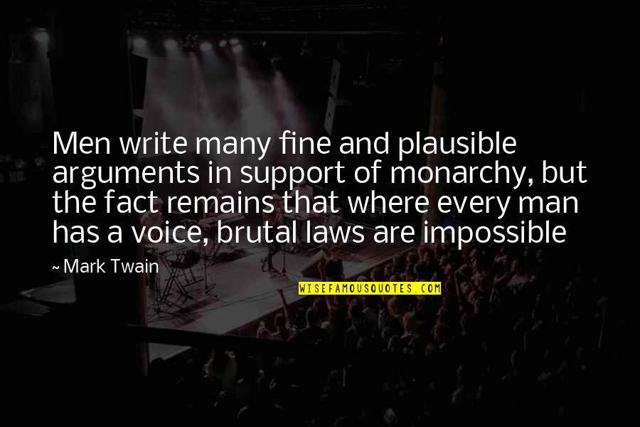Frenzys Harrison Ar Quotes By Mark Twain: Men write many fine and plausible arguments in Frenzys Harrison Ar Quotes By Mark Twain: Men write many fine and plausible arguments in