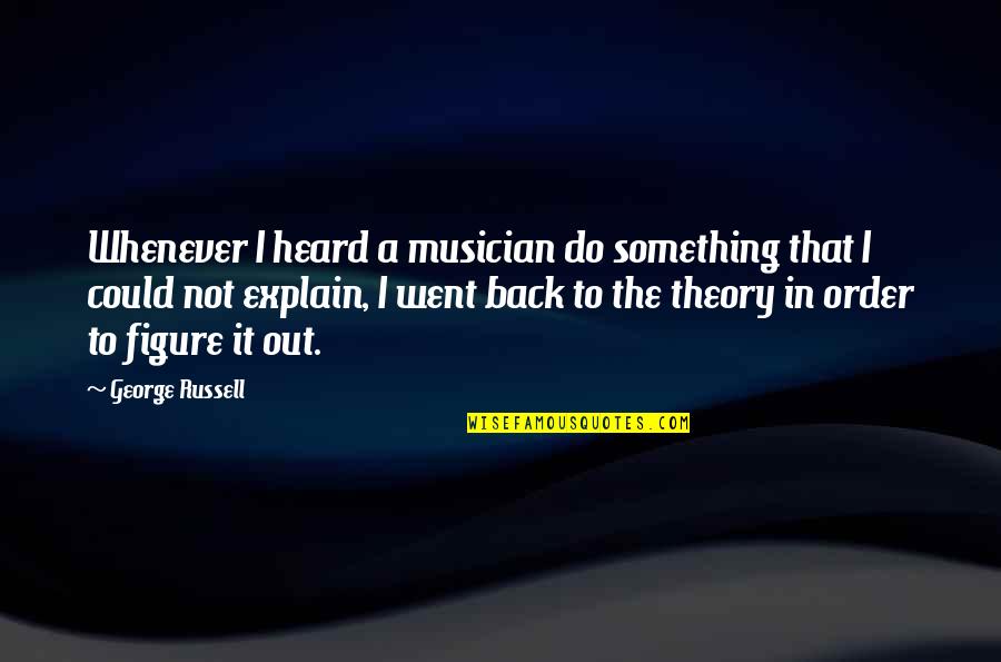Frescas Quotes By George Russell: Whenever I heard a musician do something that Frescas Quotes By George Russell: Whenever I heard a musician do something that