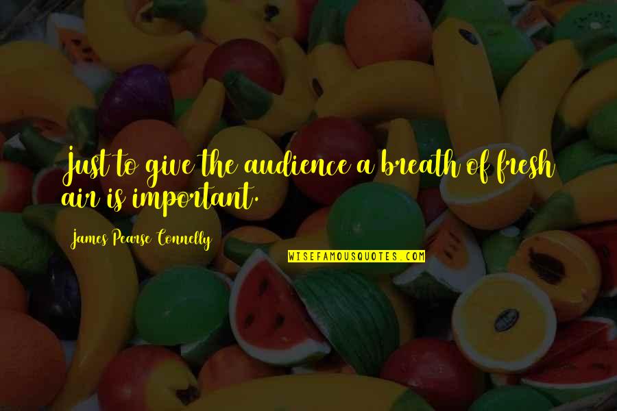 Fresh Breath Quotes By James Pearse Connelly: Just to give the audience a breath of