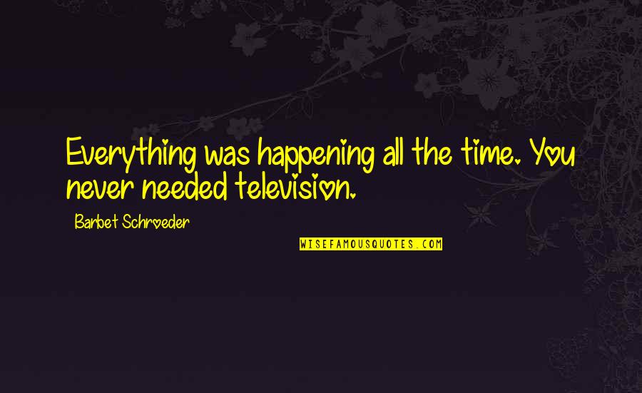 Fresh Drinks Quotes By Barbet Schroeder: Everything was happening all the time. You never Fresh Drinks Quotes By Barbet Schroeder: Everything was happening all the time. You never
