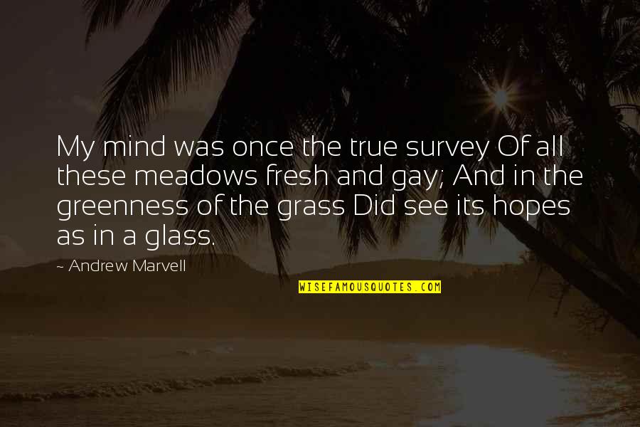 Fresh Mind Quotes By Andrew Marvell: My mind was once the true survey Of Fresh Mind Quotes By Andrew Marvell: My mind was once the true survey Of
