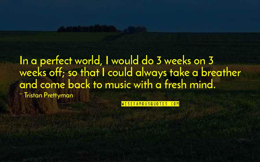 Fresh Mind Quotes By Tristan Prettyman: In a perfect world, I would do 3 Fresh Mind Quotes By Tristan Prettyman: In a perfect world, I would do 3