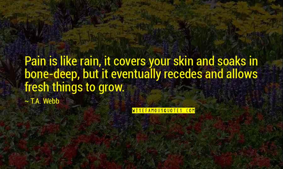 Fresh Skin Quotes By T.A. Webb: Pain is like rain, it covers your skin