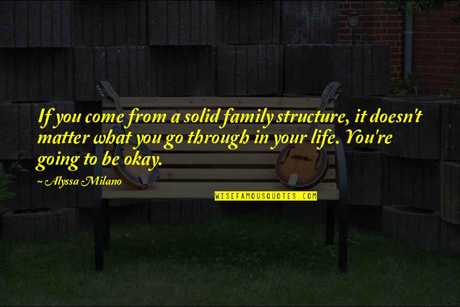 Freshman Year Short Quotes By Alyssa Milano: If you come from a solid family structure, Freshman Year Short Quotes By Alyssa Milano: If you come from a solid family structure,