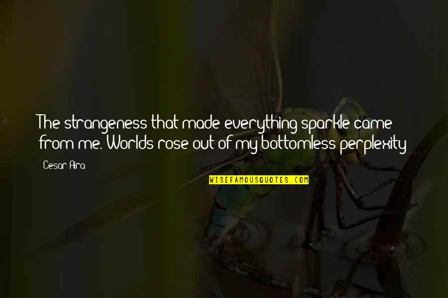 Fresia Saavedra Quotes By Cesar Aira: The strangeness that made everything sparkle came from Fresia Saavedra Quotes By Cesar Aira: The strangeness that made everything sparkle came from