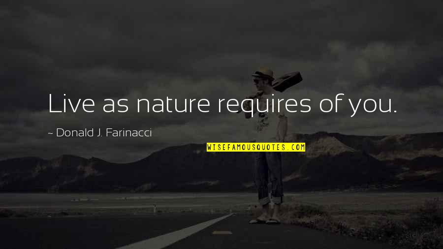 Freudenberger Dorm Quotes By Donald J. Farinacci: Live as nature requires of you.
