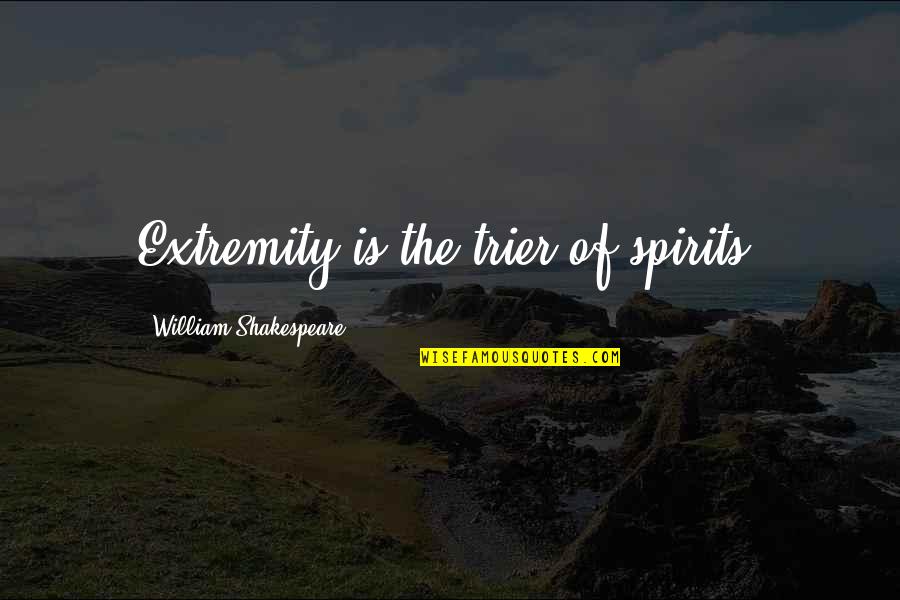 Frickel Brown Quotes By William Shakespeare: Extremity is the trier of spirits.