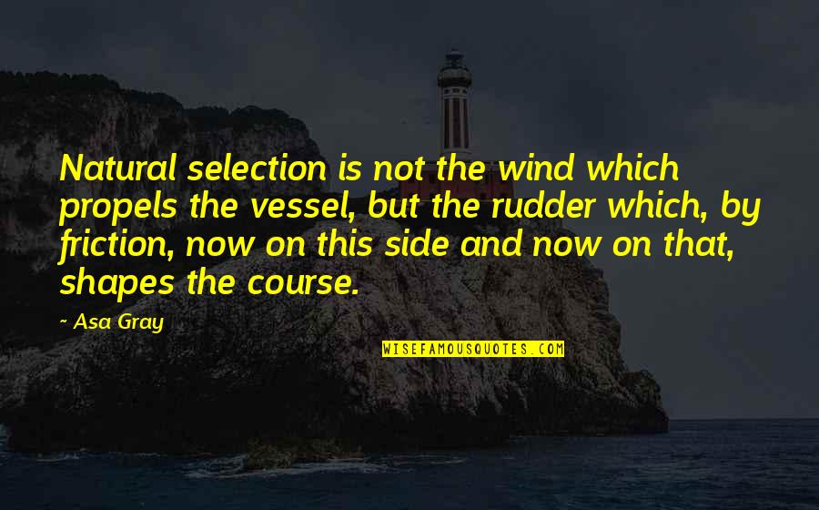 Friction Quotes By Asa Gray: Natural selection is not the wind which propels