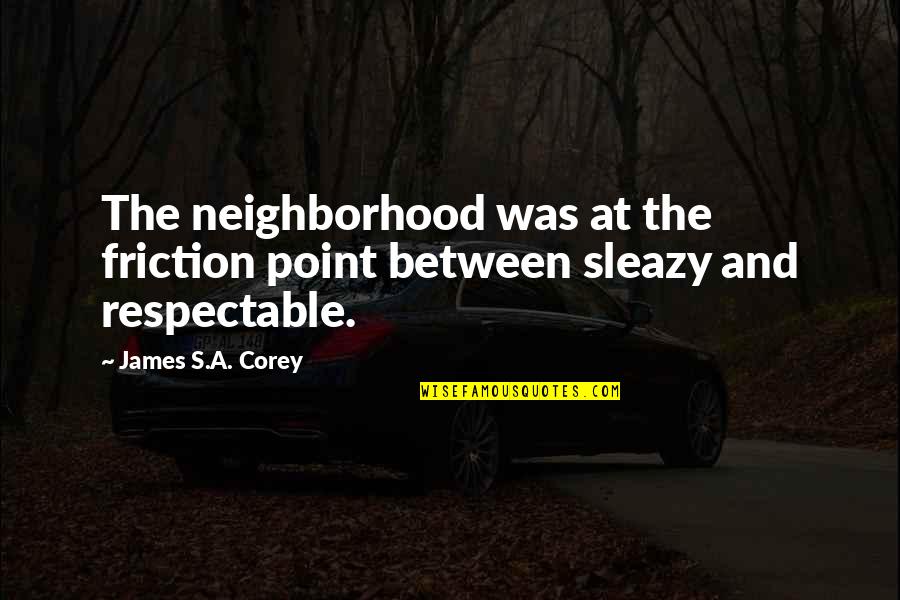 Friction Quotes By James S.A. Corey: The neighborhood was at the friction point between