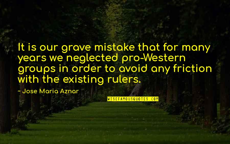 Friction Quotes By Jose Maria Aznar: It is our grave mistake that for many