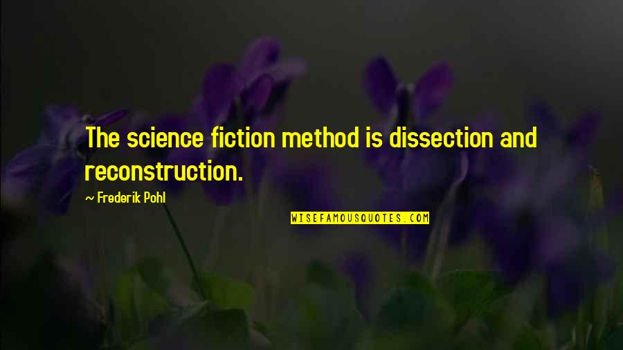 Frida Kahlo Most Famous Quotes By Frederik Pohl: The science fiction method is dissection and reconstruction.