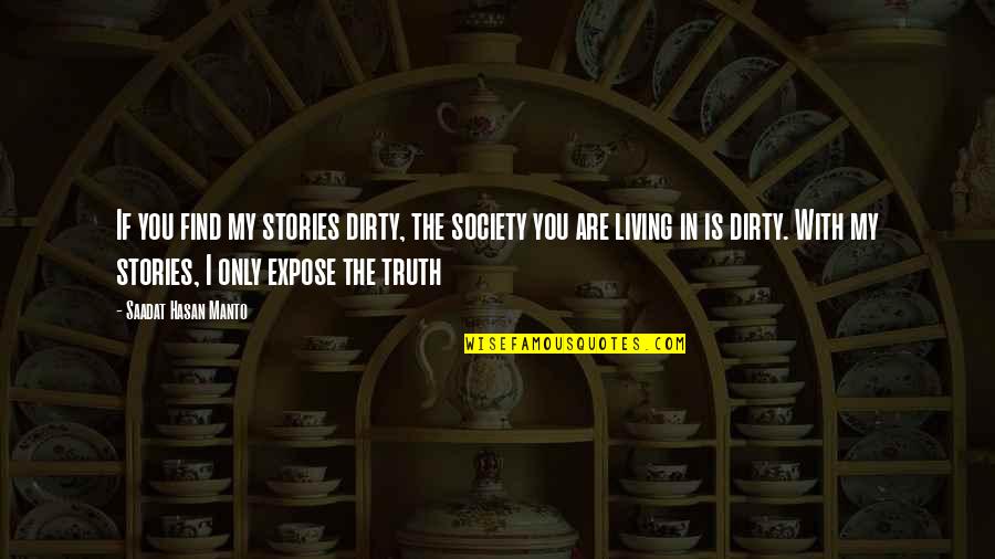 Friday 1995 Quotes By Saadat Hasan Manto: If you find my stories dirty, the society