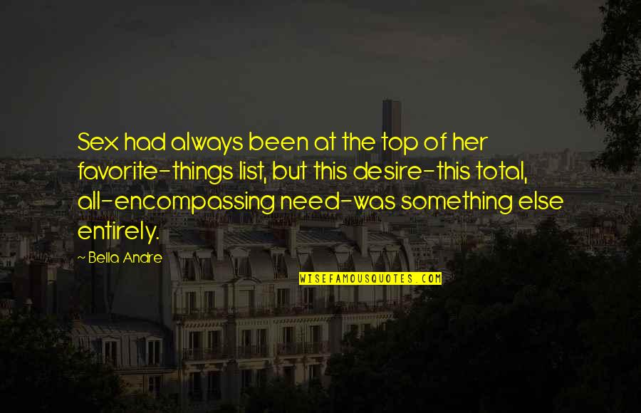 Friday Jummah Quotes By Bella Andre: Sex had always been at the top of Friday Jummah Quotes By Bella Andre: Sex had always been at the top of