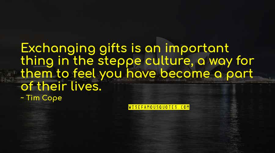 Friday Tgif Quotes By Tim Cope: Exchanging gifts is an important thing in the Friday Tgif Quotes By Tim Cope: Exchanging gifts is an important thing in the